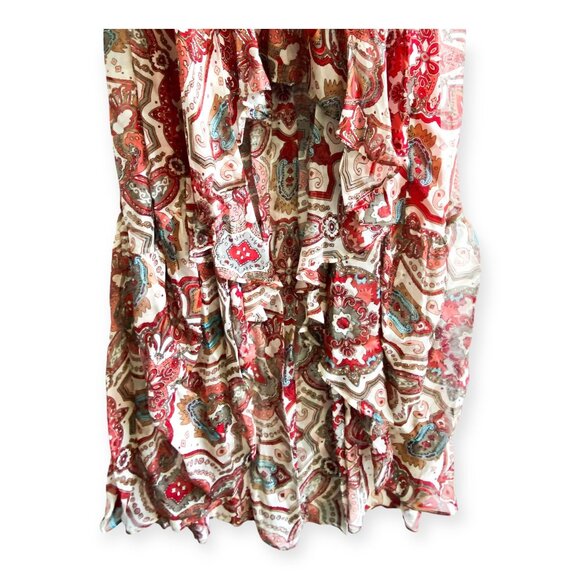Ramy Brook Savanna High-Low Maxi Dress Red Print Silk Blend M NWT - Picture 10 of 14